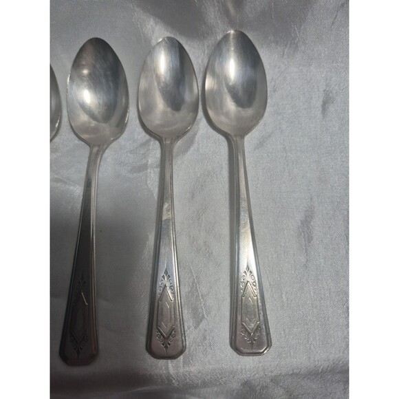 Lot of Wm A Rogers A1 Plus Silverware Nuart 1932 Silverplate Dinner Spoons 6" - Picture 3 of 12